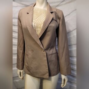 Vintage Condor Women's Large Brown Blazer Jacket Size 9/10 Pockets Double Breast